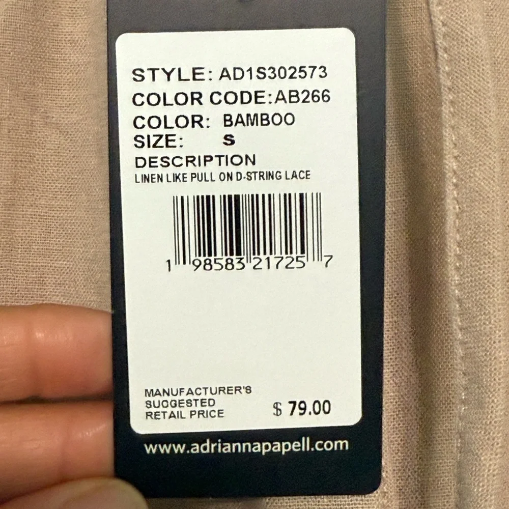 Adrianna Papell Women's Tan Shorts with Lace Trim
